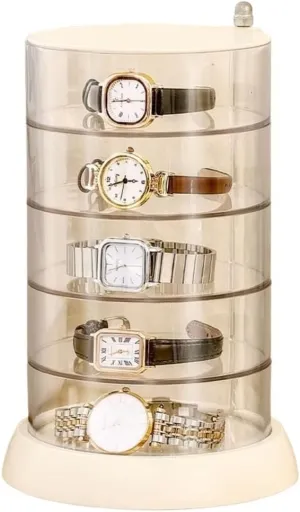 Watch Box Plastic Watch Storage Box Multi-layer Rotating Watch Box Transparent Watch Jewelry Display Box Jewelry Storage Box Watch Box For Men(L22.2cm)