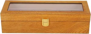 Watch Box, Wooden 6 Grid Watch Display Box, Transparent Window Watch Storage Box Case, For Personal Use, Store Display, Home Decor