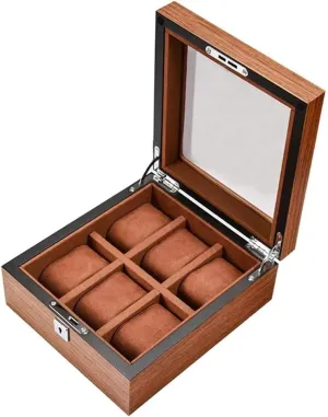 Watch Storage Box Wood Watch Box for Men Women Watch Case Display Box Wooden Watch Display Case Organizer with Clear Glass Window Top Man (Color : A Size : One Size) (A One Size)
