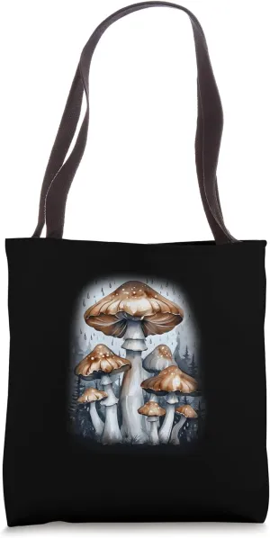 Watercolor Cottagecore Mushrooms Psychedelic Fungi Lovers Tote Bag