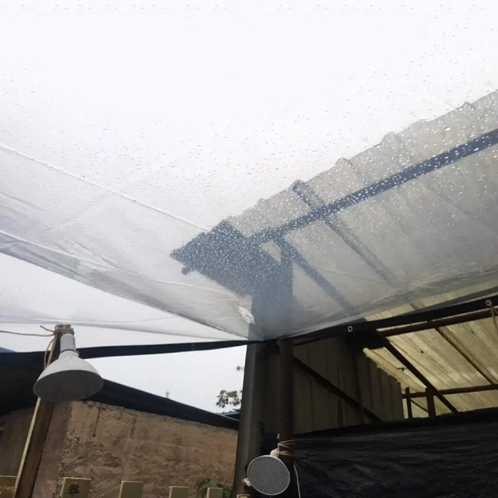 Waterproof Cover Tarp Tarpaulin Sheet ,Sunshade Net, Shade Cloth, Tarpaulinsclear Plastic Rainproof and Cold Resistant, Corrosion Resistant, Reinforced Corners and Edges,Thickness 0.12Mm,F,3*4M