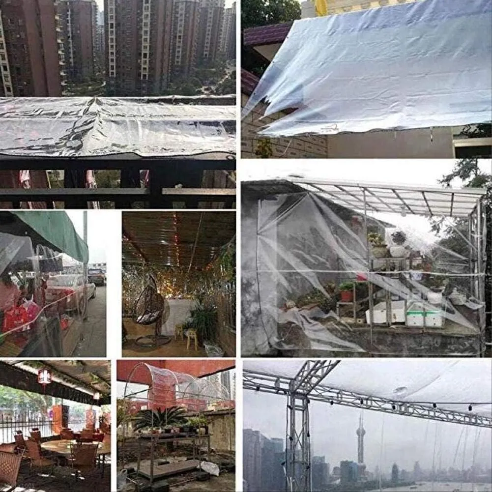Waterproof Cover Tarp Tarpaulin Sheet,Sunshade Net, Shade Cloth, Plastic Film Thicken Rainproof with Eyelets Outdoor Tarp 120G/M²,a,2 * 2M