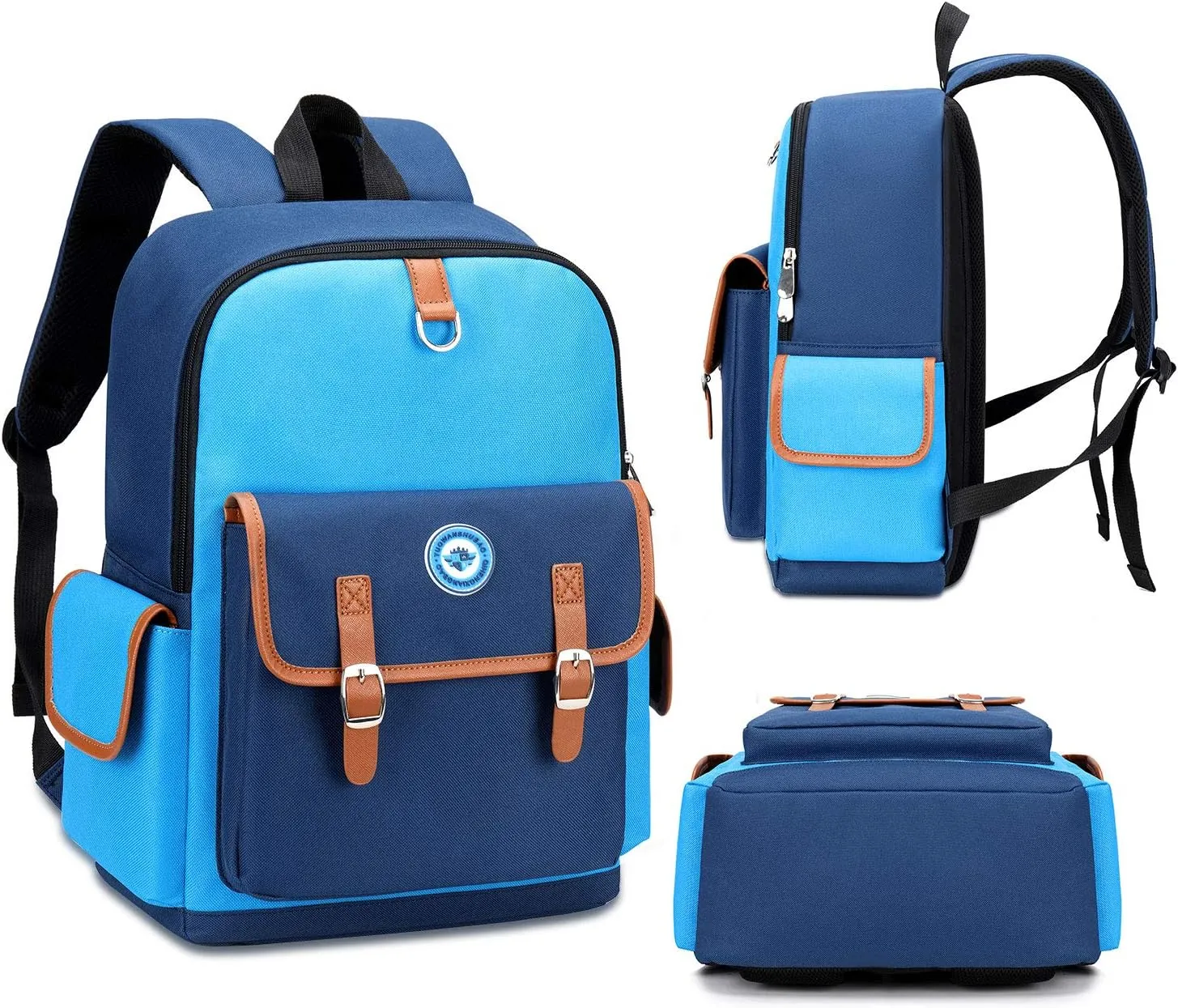 weiatas Kids Backpack Children Bookbag Preschool Kindergarten Elementary School Bag for Girls Boys (Blue-blue, Large)