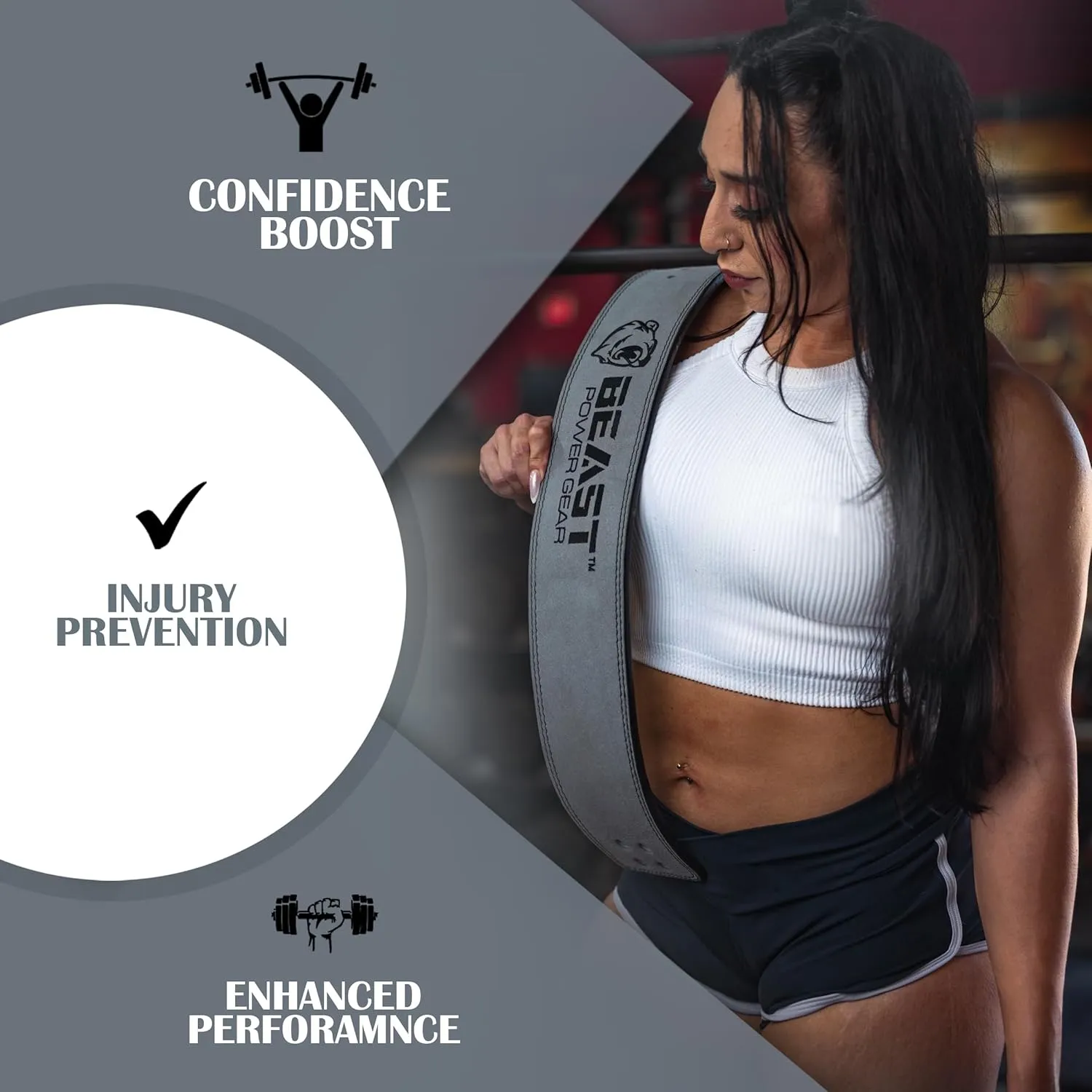 Weight Lifting Belt Lever Buckle 10MM 13MM Thick & 4 Inches Free Strap Weightlifting, Powerlifting, Deadlifts, Squats Men Women