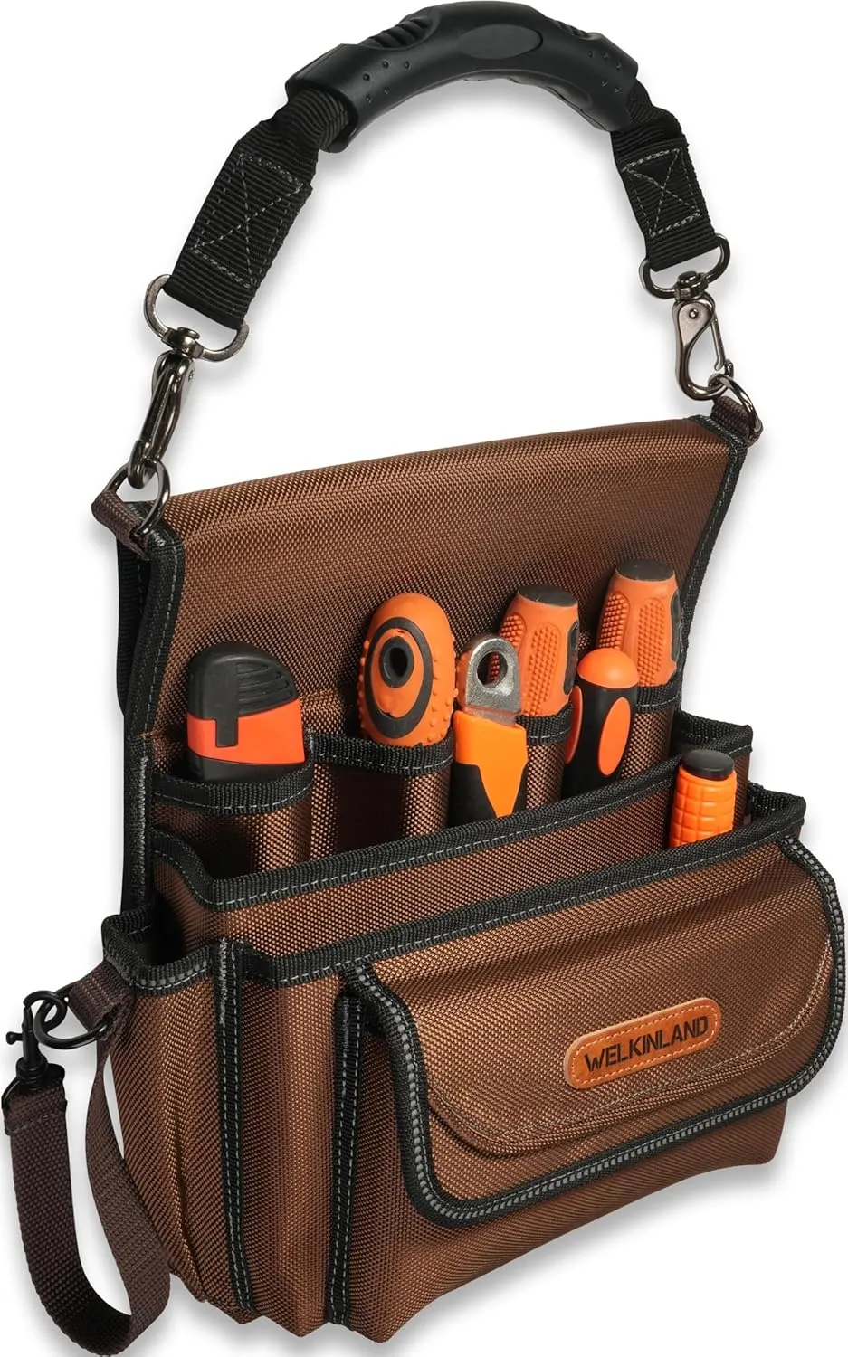 WELKINLAND 10-Pockets Electrician Pouch, Electrical Tool Belts, Heavy Duty Electrician Tool Belt, Electrician Tool Pouch, Electrical Belt Tool Pouch, Electrician Pouches Men, Electrical Pouch