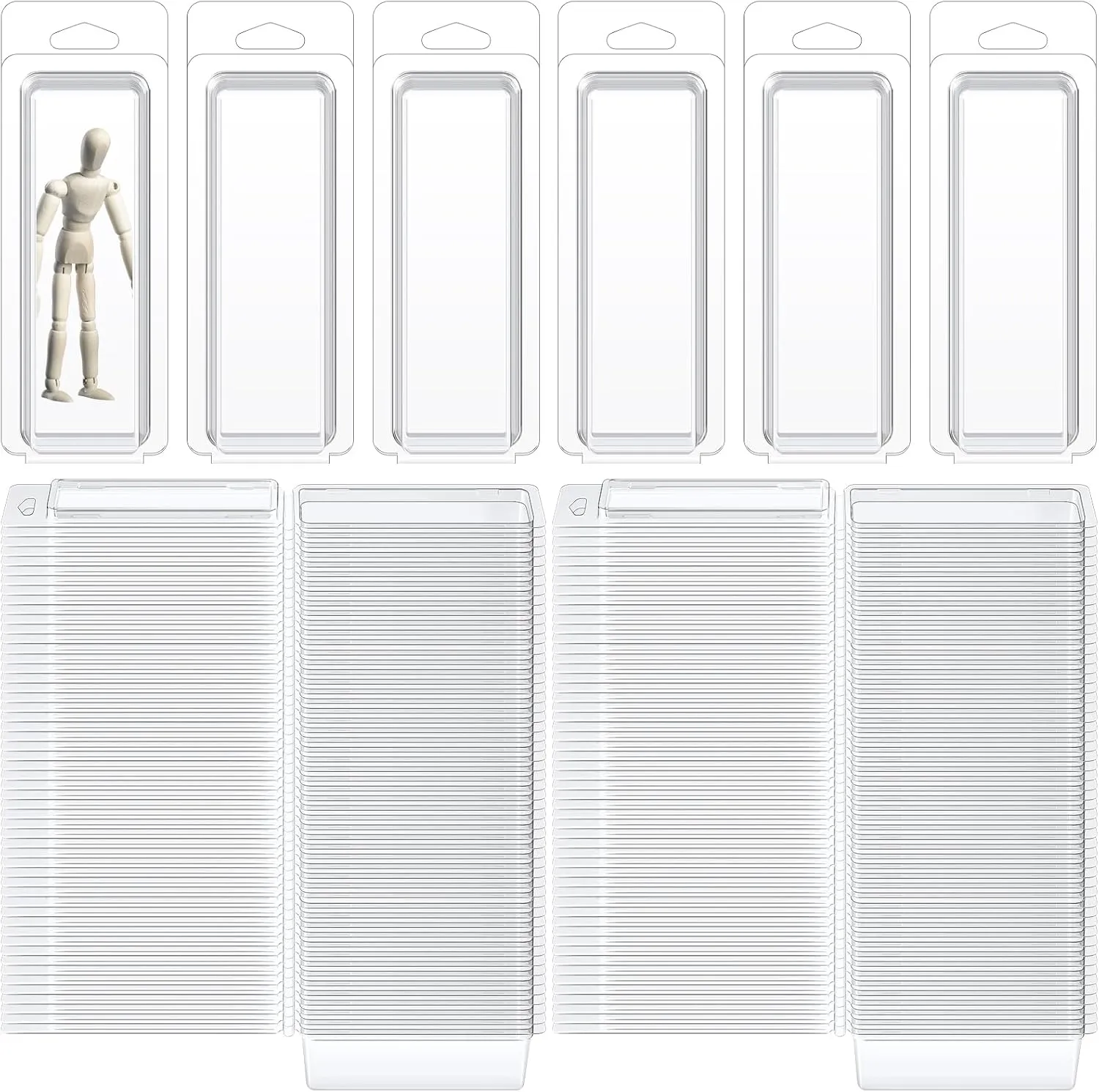Wesiti 100 Pcs Plastic Blister Clamshell Protective Case for Action Figures - Display Case to Prevent Scratches - Pet Protector