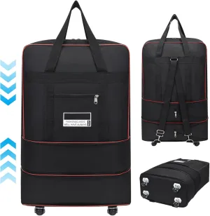 Wheeled Duffle Bag 24x16x8 in Expandable Foldable 360° Rotating Rolling Duffle Bag Carry on Duffle Bag with Wheels and Handle for Camping, Business Trip, Foldable Luggage Bag, Small/3236
