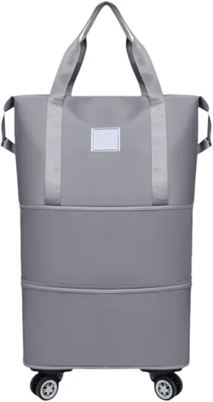 Wheeled Luggage Bag Expandable and Foldable Dry Wet Separation Water Travel Rolling Duffle Bag