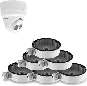 White Junction Box/Mounting Base for Hikvision Turret Camera DS-2CD23x2 CB130T DS-1280ZJ-DM8 (6 Pack)
