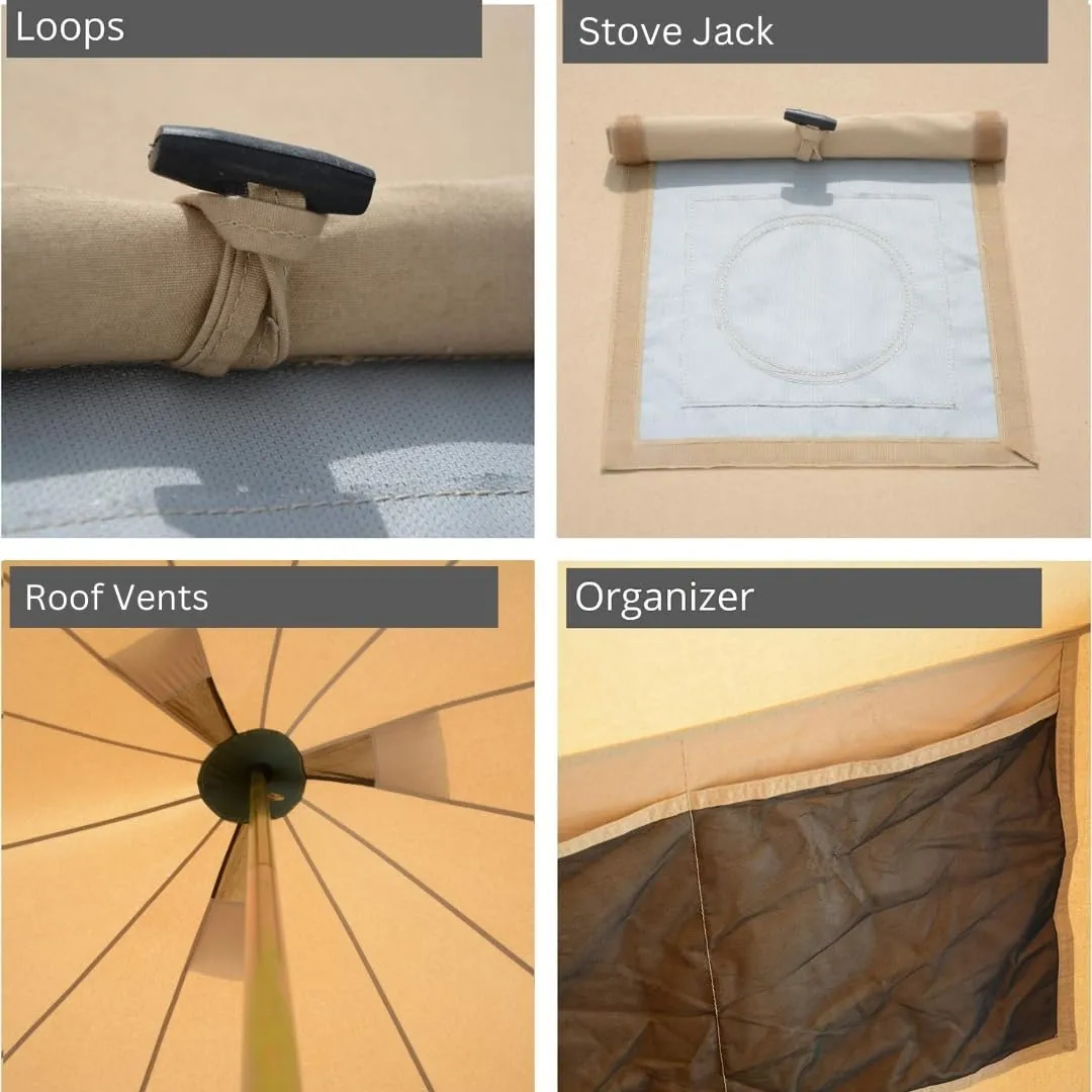 WHITEDUCK Regatta Canvas Bell Tent - w/StoveJack, Waterproof, 4 Season Luxury Camping and Glamping Yurt Tent Outdoor