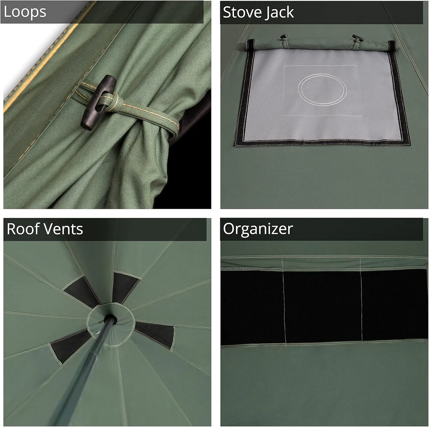 WHITEDUCK Regatta Canvas Bell Tent - w/StoveJack, Waterproof, 4 Season Luxury Camping and Glamping Yurt Tent Outdoor