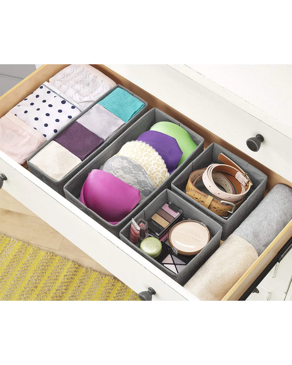 Whitmor of Set Drawer Organizers Expedited shipping 4 Effortless Fabric Pieces