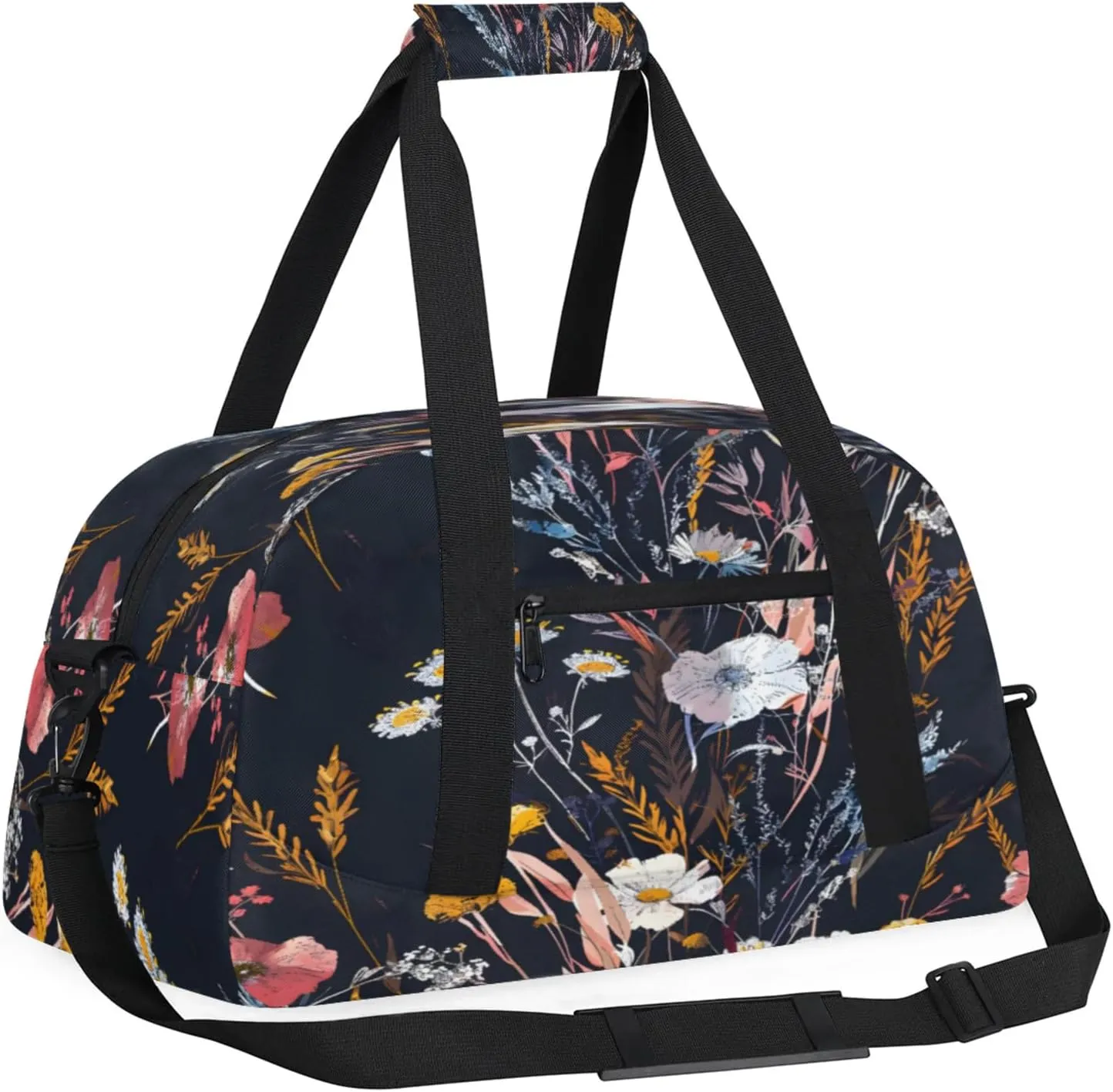 Wildflowers Plant Flower Floral Small Gym Bag 18 inch Carry On Duffel Bag for Weekender Travel Sports Workout Yoga Gymnastics Dance Ballet