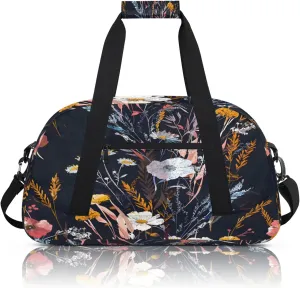 Wildflowers Plant Flower Floral Small Gym Bag 18 inch Carry On Duffel Bag for Weekender Travel Sports Workout Yoga Gymnastics Dance Ballet
