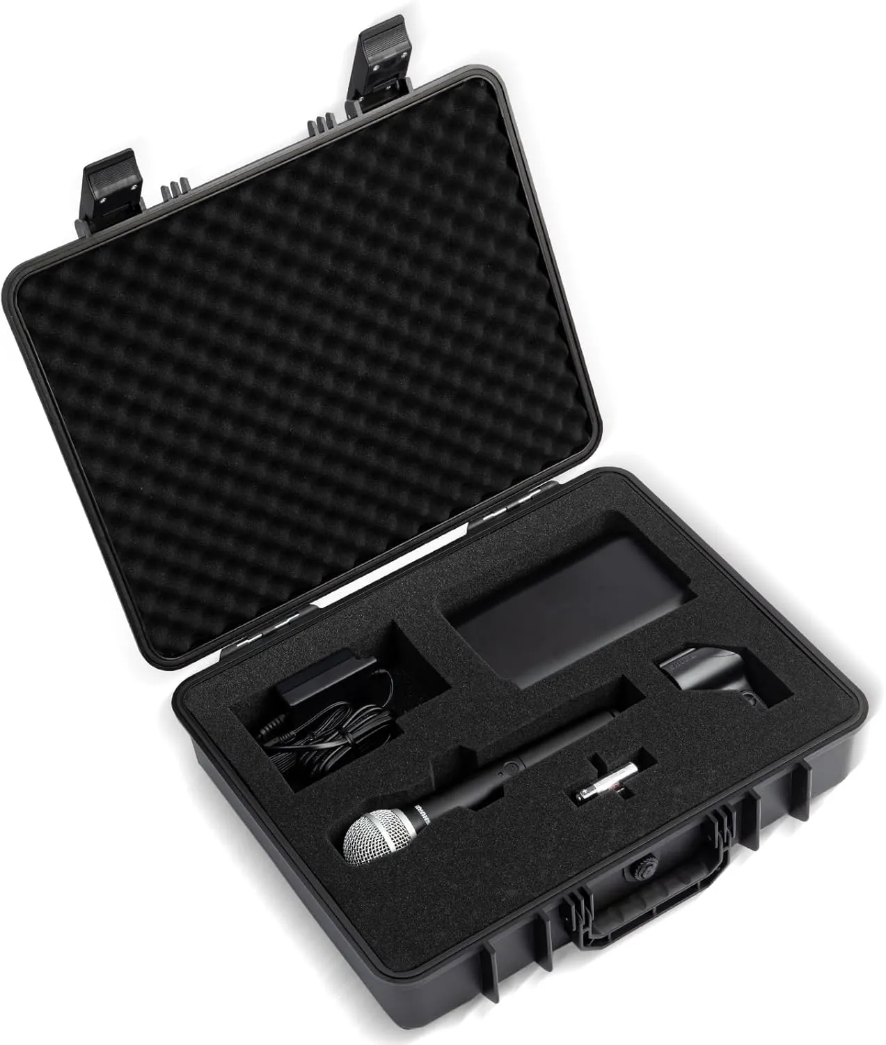 Wireless Mic Case - Hard Shell Case Compatible with Shure BLX24/SM58/PG58/BETA58A, for Mics, Receivers and More，Case Only.
