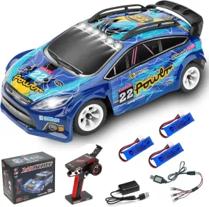 WLtoys 284010 1/28 Mini RC Drift Car With 3 Upgraded 500mah Battery 30km/h 4x4 V8 Remote 2.4GHz Racing Car With LED Lights for Adults