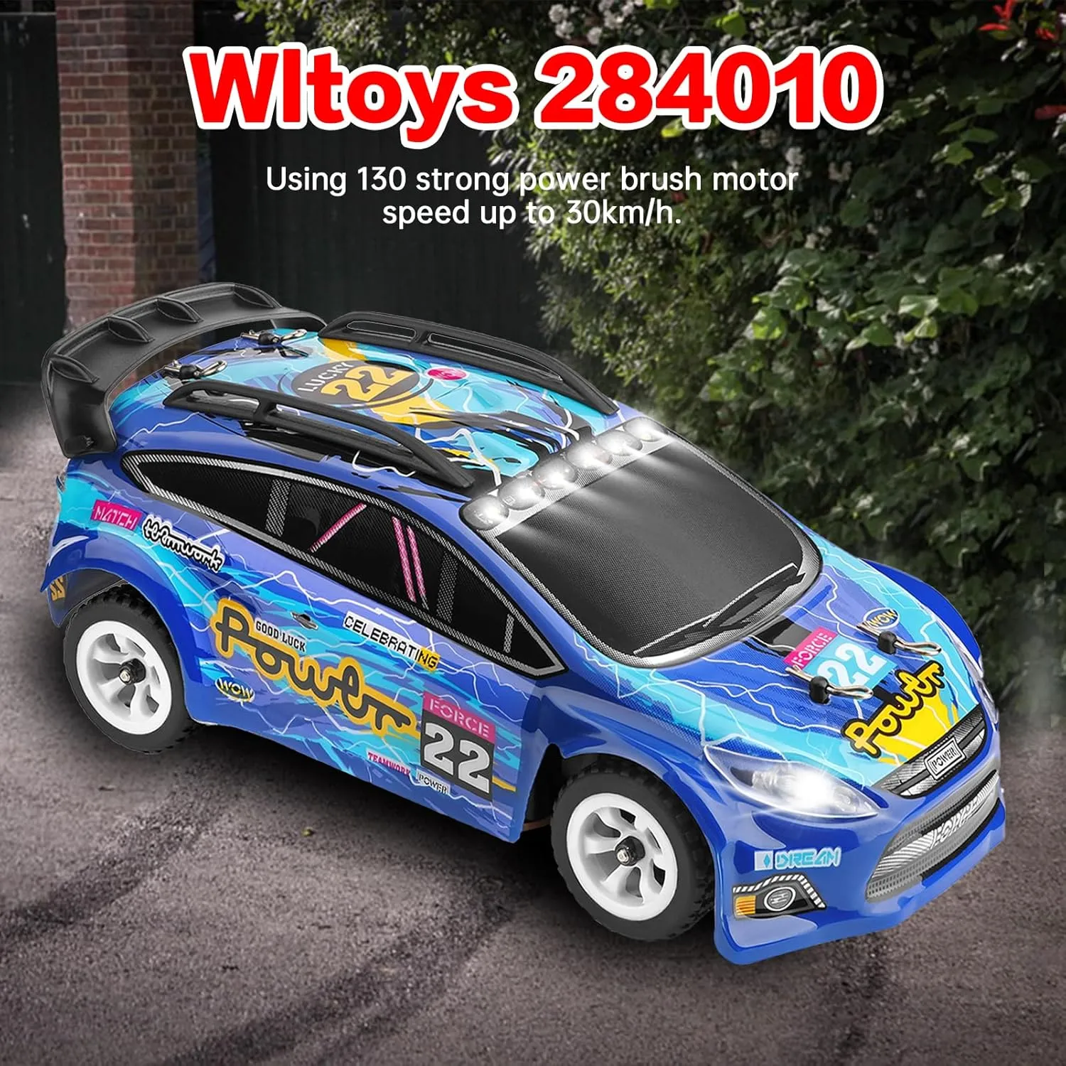 WLtoys 284010 1/28 Mini RC Drift Car With 3 Upgraded 500mah Battery 30km/h 4x4 V8 Remote 2.4GHz Racing Car With LED Lights for Adults