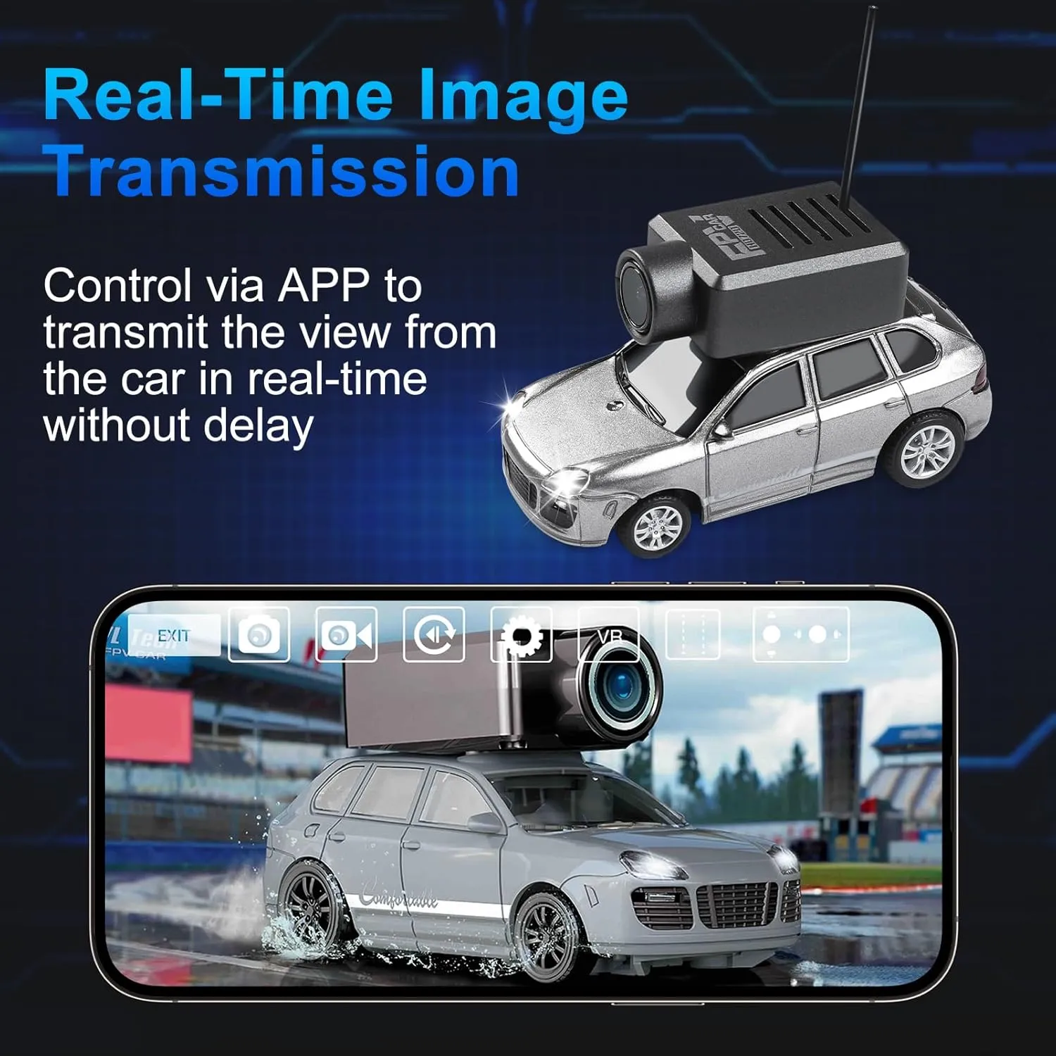 WLtoys Mini RC Car, 1:64 Scale FPV RC Drift Car with 720P HD Camera, 2.4GHz WiFi App Control with Gyro Mini Racing Toys for Kids and Adults(Silver) (Sliver)