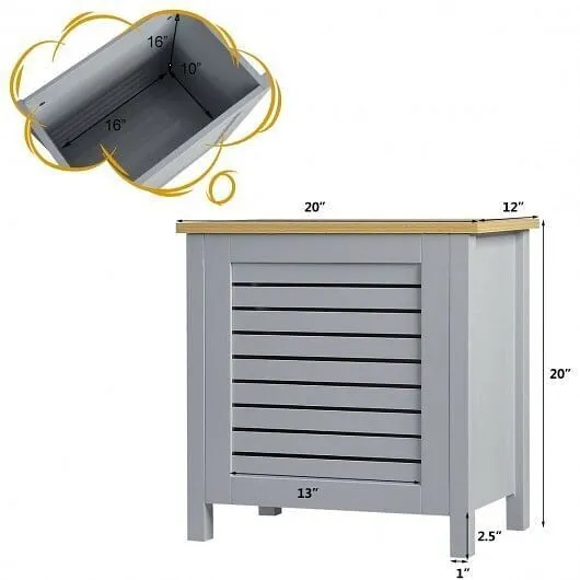 Wooden Kids Toy Storage Organizer with Lid-Gray - Color: Gray