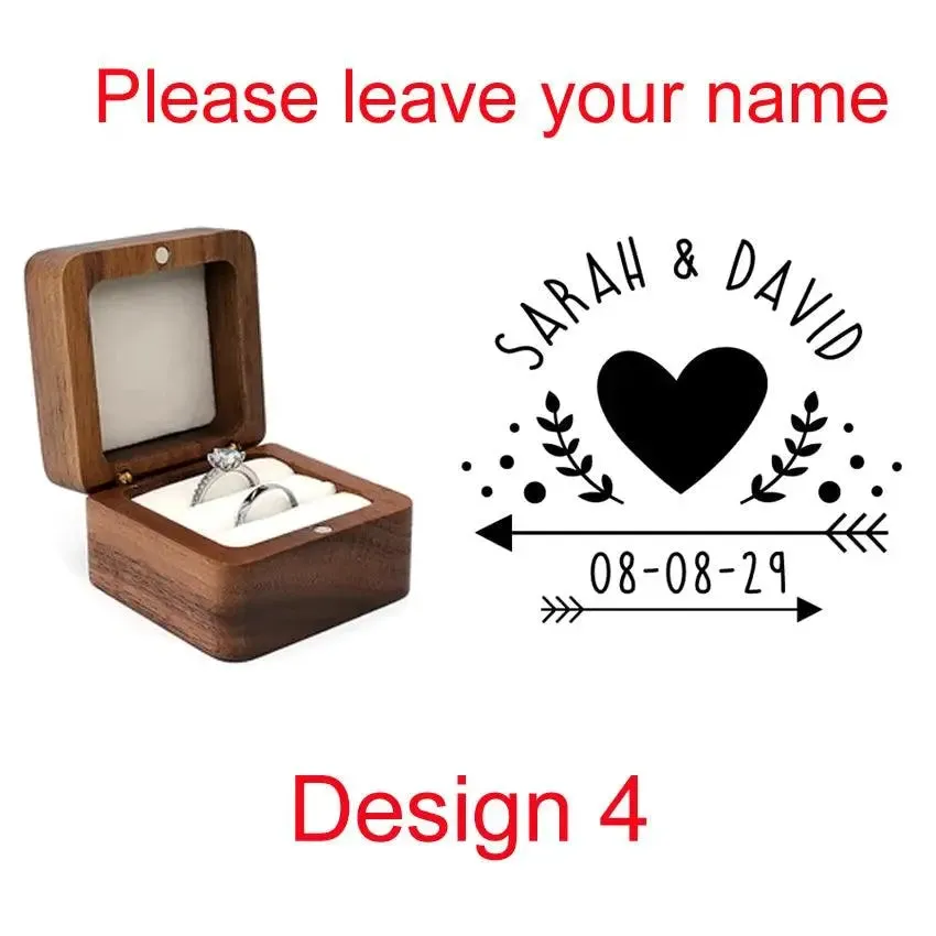 Wooden Ring Box Jewelry Display Lover Ring Holder Proposal Engagement wedding Organizer Golden Marriage Anniversary Love Gift