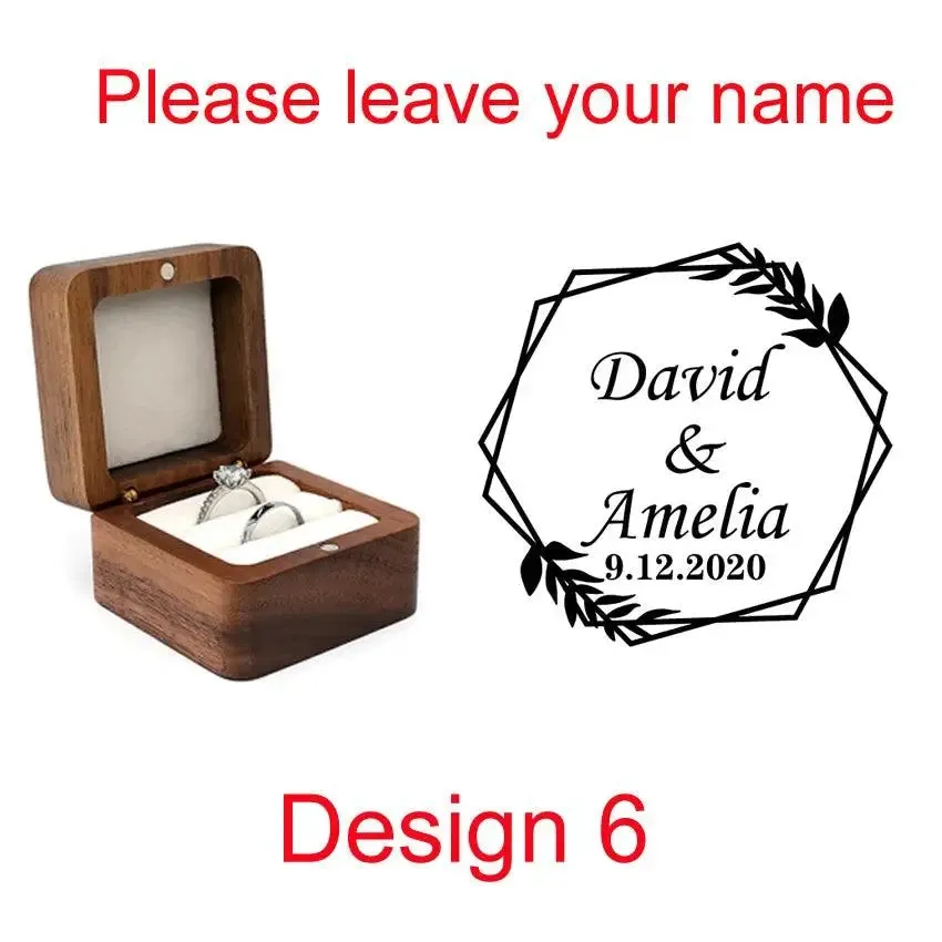 Wooden Ring Box Jewelry Display Lover Ring Holder Proposal Engagement wedding Organizer Golden Marriage Anniversary Love Gift