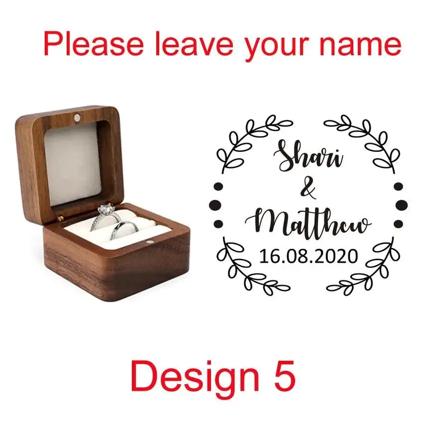 Wooden Ring Box Jewelry Display Lover Ring Holder Proposal Engagement wedding Organizer Golden Marriage Anniversary Love Gift