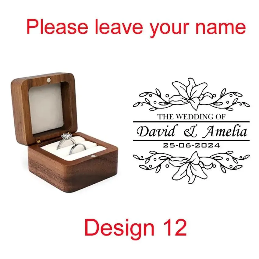 Wooden Ring Box Jewelry Display Lover Ring Holder Proposal Engagement wedding Organizer Golden Marriage Anniversary Love Gift