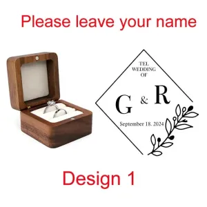 Wooden Ring Box Jewelry Display Lover Ring Holder Proposal Engagement wedding Organizer Golden Marriage Anniversary Love Gift