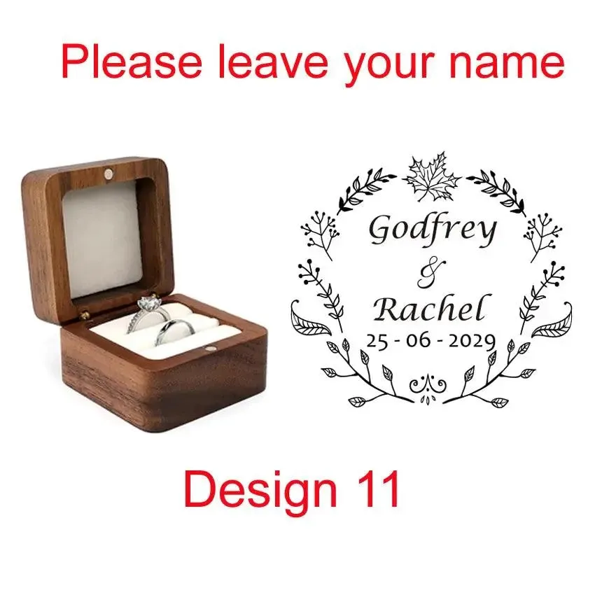 Wooden Ring Box Jewelry Display Lover Ring Holder Proposal Engagement wedding Organizer Golden Marriage Anniversary Love Gift