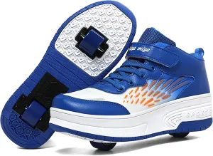 Wooowyet Roller Skate Shoes for Kids Boys Girls Rechargealbe Wheels Sneakers Fashion Roller Wheeled