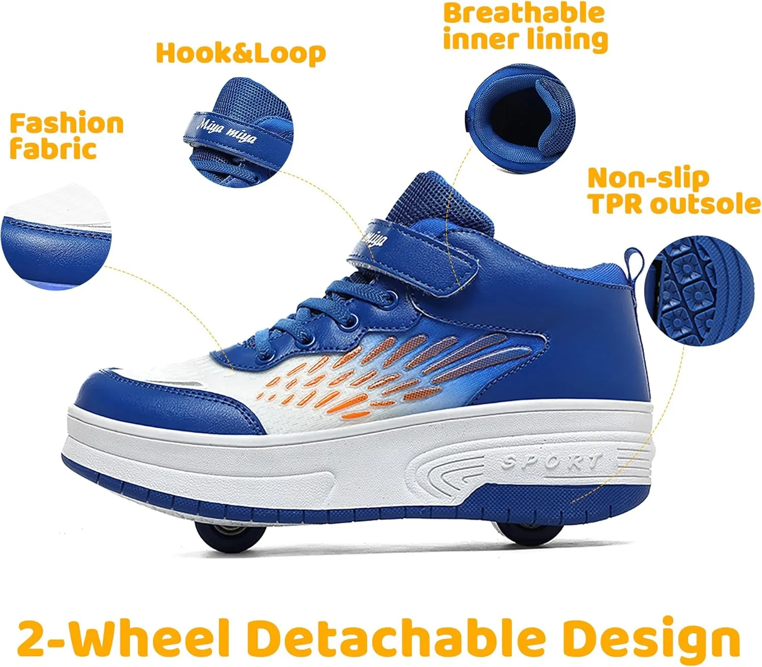 Wooowyet Roller Skate Shoes for Kids Boys Girls Rechargealbe Wheels Sneakers Fashion Roller Wheeled