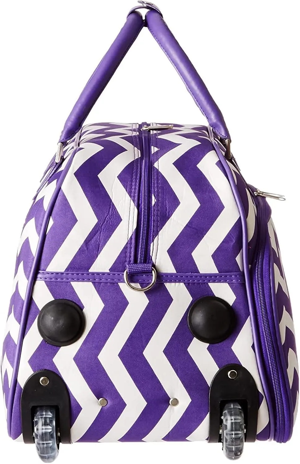 World Traveler 21-Inch Carry-On Rolling Duffel Bag, Dark Purple Chevron