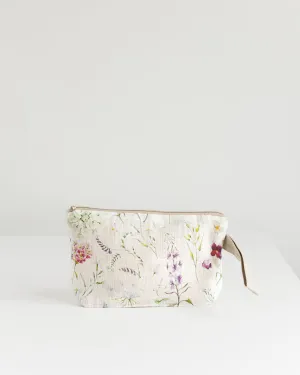 Wristlet pouch with Meadow print fabric
