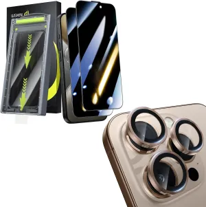 WSKEN 2PCS Privacy Screen Protector   Camera LensProtector for iPhone 16 Pro Max
