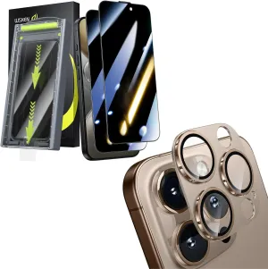 WSKEN 2PCS Privacy Screen Protector   Metal Camera Lens Protector for iPhone 16 Pro Max