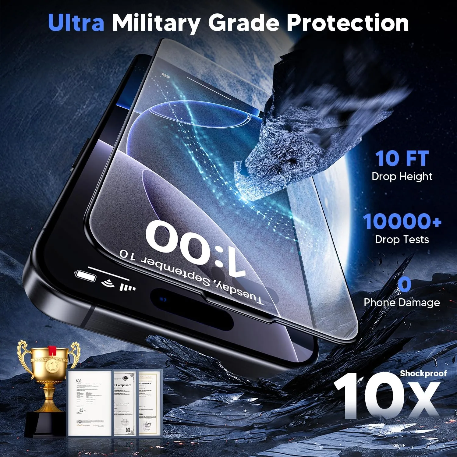 WSKEN Matte Screen Protector for iPhone 16 Pro Max - [Anti Glare ＆ Anti Fingerprint] [Top 9H  Tempered Glass] [Zero Bubble] Silky Smooth Full Coverage Easy Install 6.9 Inch, 2 Pack