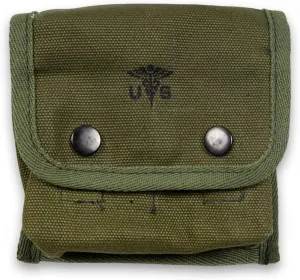WW2 US M2 First Aid Kit Vintage Portable Canvas Tool Kit Field Bag M1945 Jungle Pouch WWII Items (B)