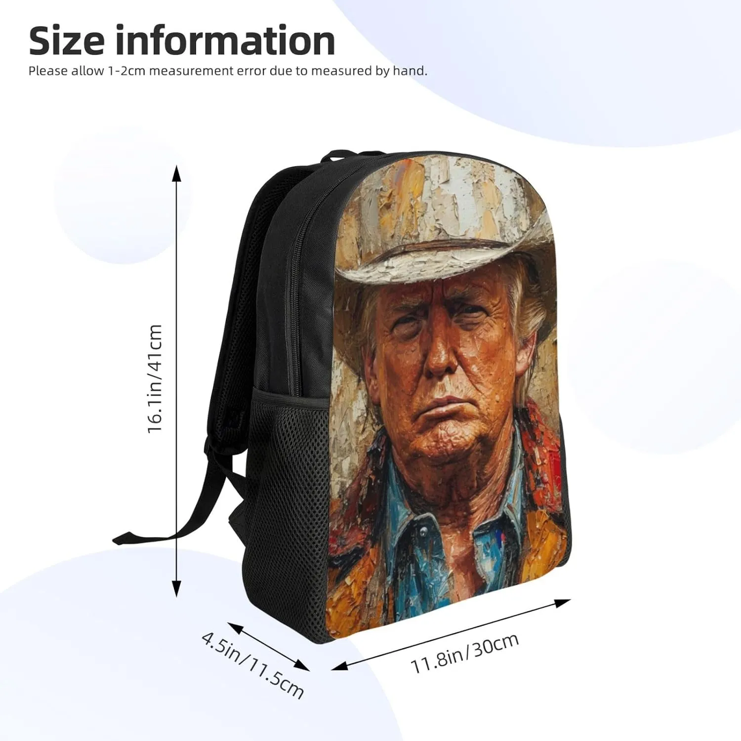 Xerial Trump Cowboy Hat Backpack Waterproof Anti Theft Durable Light Laptop Bag Backpacks For Women Men Travel Gym Backpack