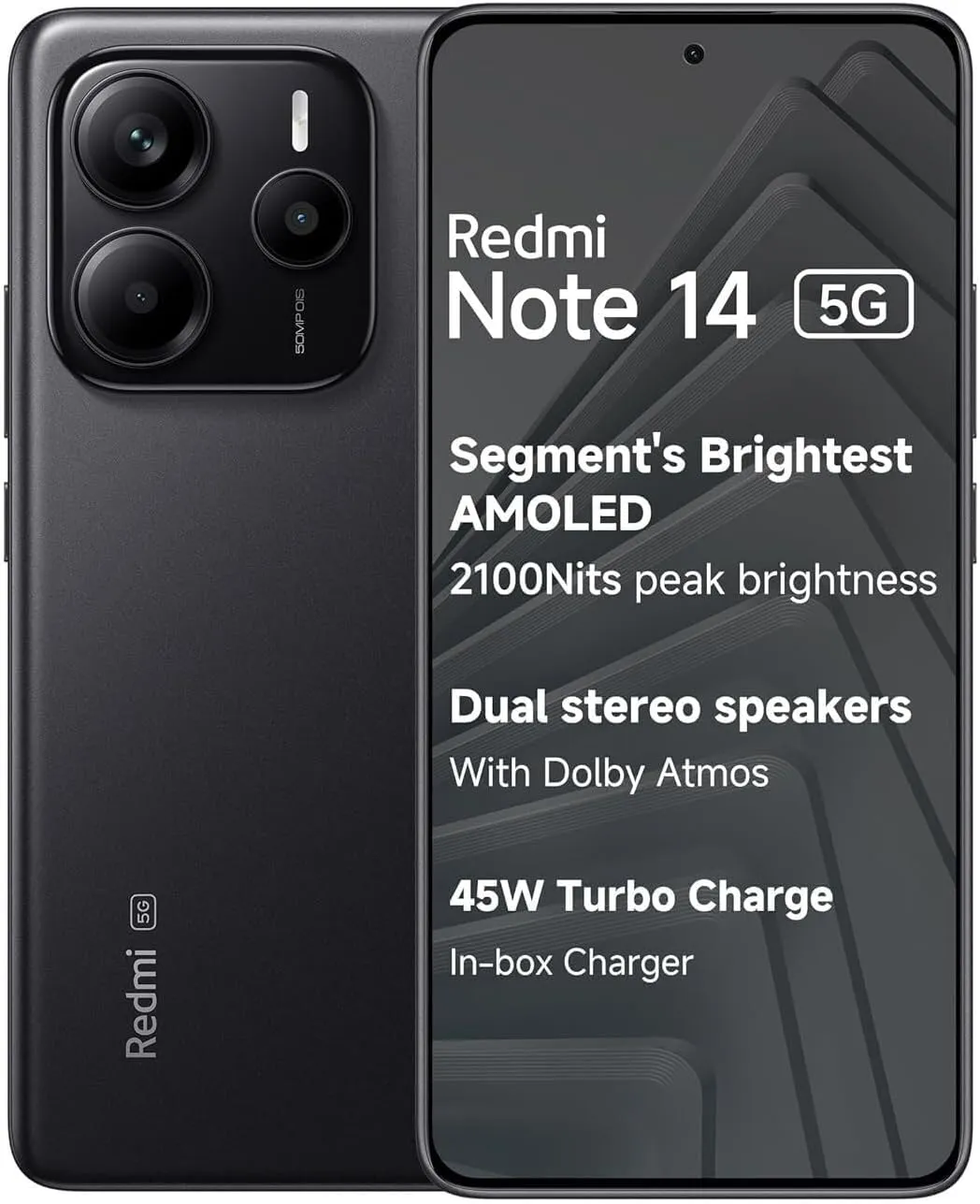 Xiaomi Redmi Note 14 5G   LTE (for Tmobile Mint Tello Global) (256GB   8GB) 6.67" NFC 120Hz 108MP AI Triple Cam Unlocked Model 24094RAD4G Dual Sim (Midnight Black)