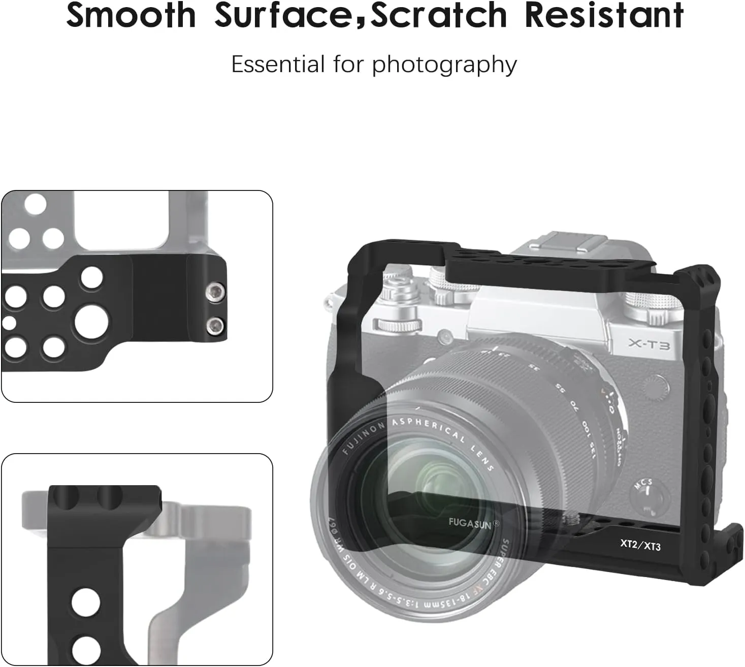 XT2 XT3 Camera Cage, Premium Closed Security XT2 XT3 Camera Cage for Fuji X-T2 X-T3 Camera