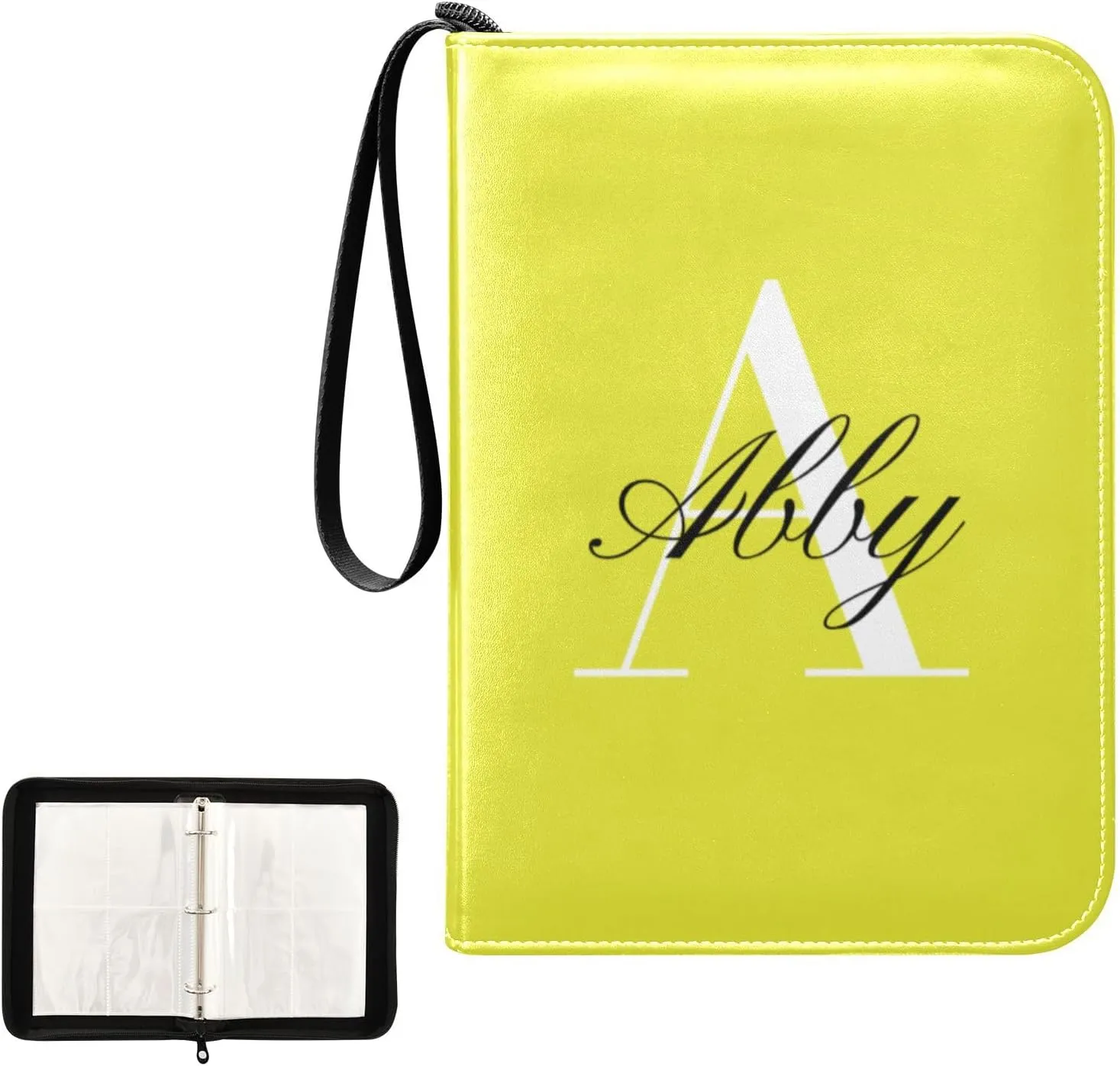 Yellow Customized Card Binder Trading Card Sleeves Baseball Cards Protectors Holder Storage Organizer for Football Basketball Sports Photo Games Card with 400 Pockets Gifts