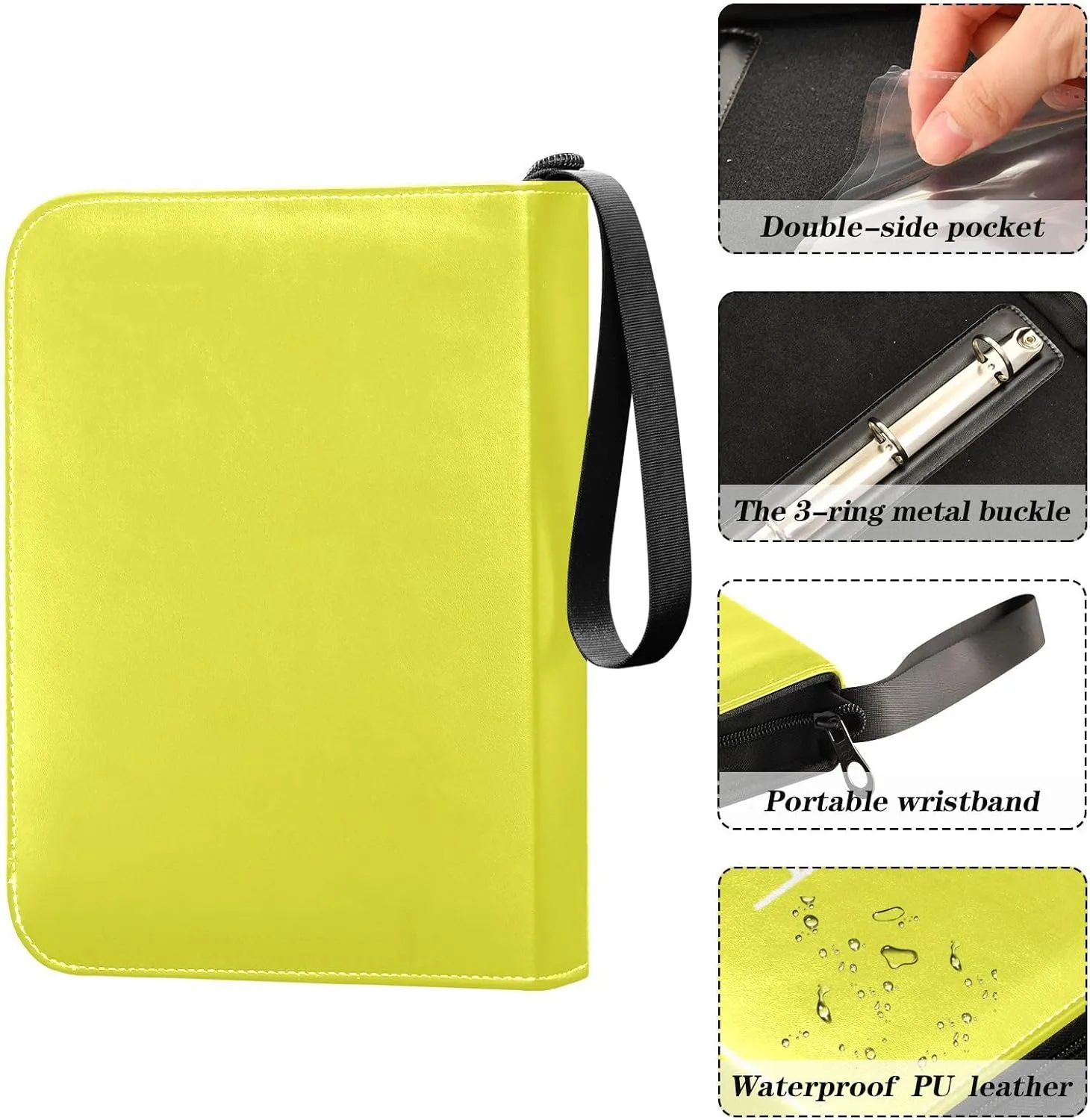 Yellow Customized Card Binder Trading Card Sleeves Baseball Cards Protectors Holder Storage Organizer for Football Basketball Sports Photo Games Card with 400 Pockets Gifts