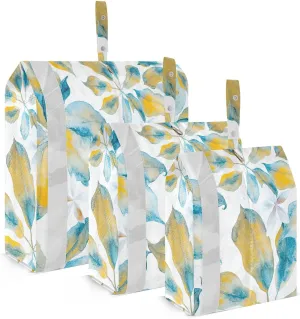 Yellow Evergreen Plant Floral Packing Cubes for Travel, Lightweight Travel Packing Organizers Luggage Bags for Travel Accessories Travel Essentials