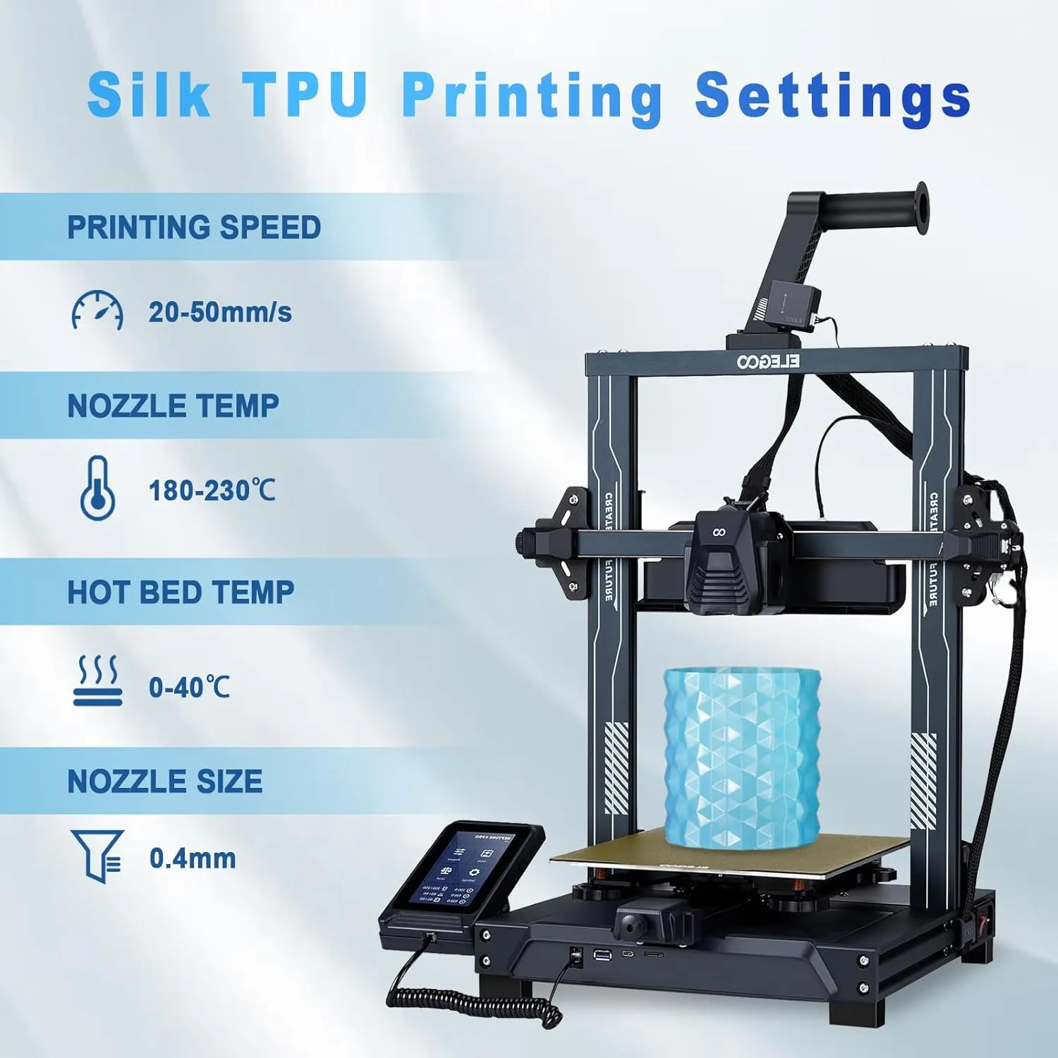 YOUSU Silk TPU Filament 1.75mm,Flexible 95A TPU 3D Printer Filament, 1kg Spool (2.2 lbs), Dimensional Accuracy  /- 0.02 mm,Silk TPU Purple