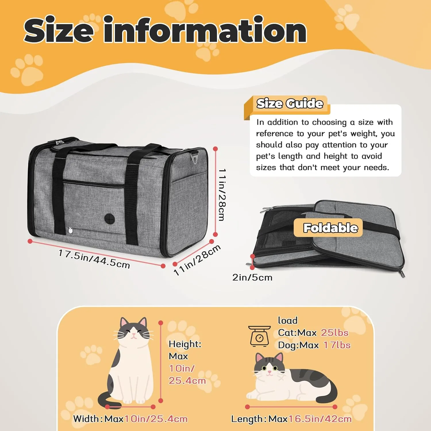 YUDODO 25 lbs Lightproof Soft Sided Pet Carrier for Large Cat & Small Dog Airline Approved Travel Puppy Carrier with Side Pockets & Reflective Mesh, Foldable Portable for Outdoor Car Grey Green