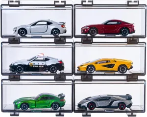 YYDS 1:64 Scale Display Case，Hot Diecast Wheels Storage，6pcs Storage Case， Dustproof， UV Cut，Matchbox Display Cabinet for Mini Cars Grey