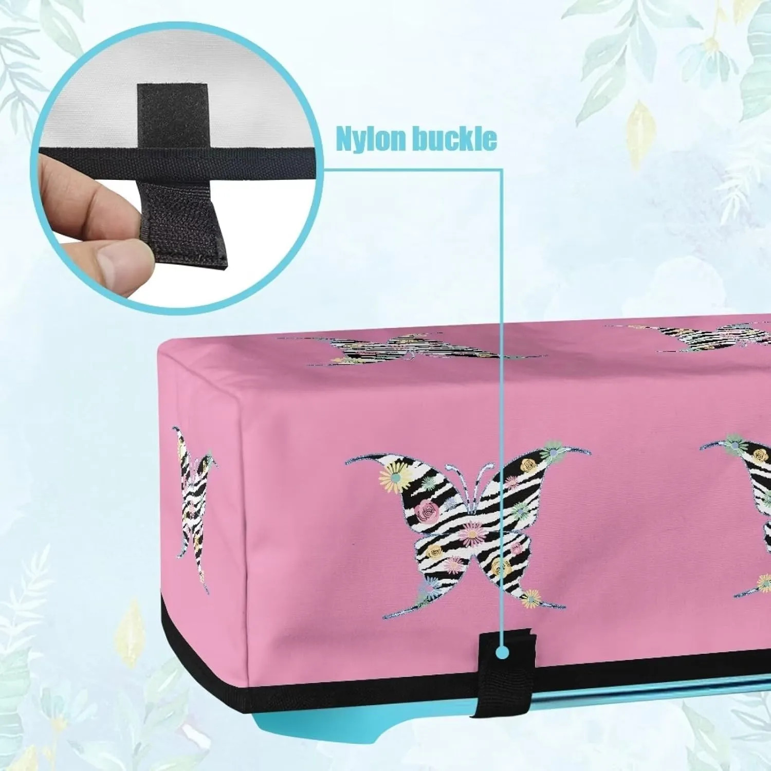 Zebra Butterfly Carrying Case Cover with Pockets Protective Organizer Accessories Waterproof Elastic Scrapbooking Die-cut Machine Covers Dust Cover