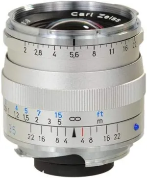 ZEISS Ikon Biogon T* ZM 2/35 Wide-Angle Camera Lens for Leica M-Mount Rangefinder Cameras, Silver