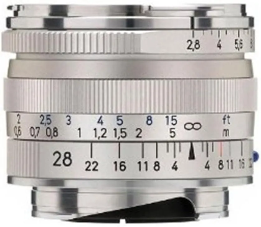 ZEISS Ikon Biogon T* ZM 2.8/28 Wide-Angle Camera Lens for Leica M-Mount Rangefinder Cameras, Silver