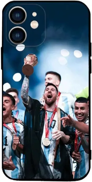 ZERMU for iPhone 12 Case, Super Player Star Fashion Full Protection Soft Silicone TPU Shock Absorption Bumper Cover Case for iPhone 12 6.1", Lione%l Mess%i Soccer-10-Argentina Flag